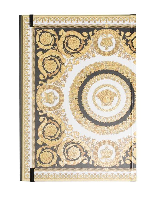 Browns Versace Gold Crete De Freur Print Notebook | Browns Notebooks & Planners