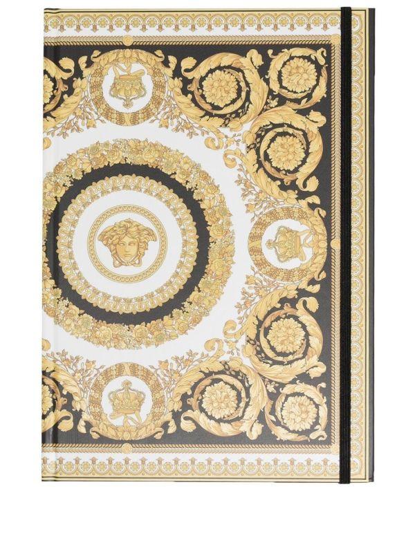 browns Versace gold Crete de Freur print notebook | Browns Notebooks & Planners