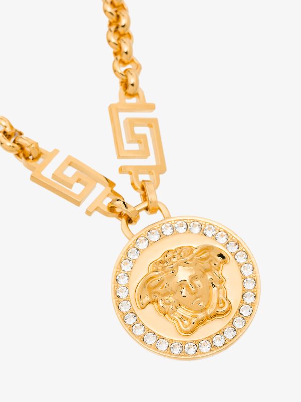 Browns Versace Gold-Tone Icon Medusa Crystal Necklace | Browns Necklaces