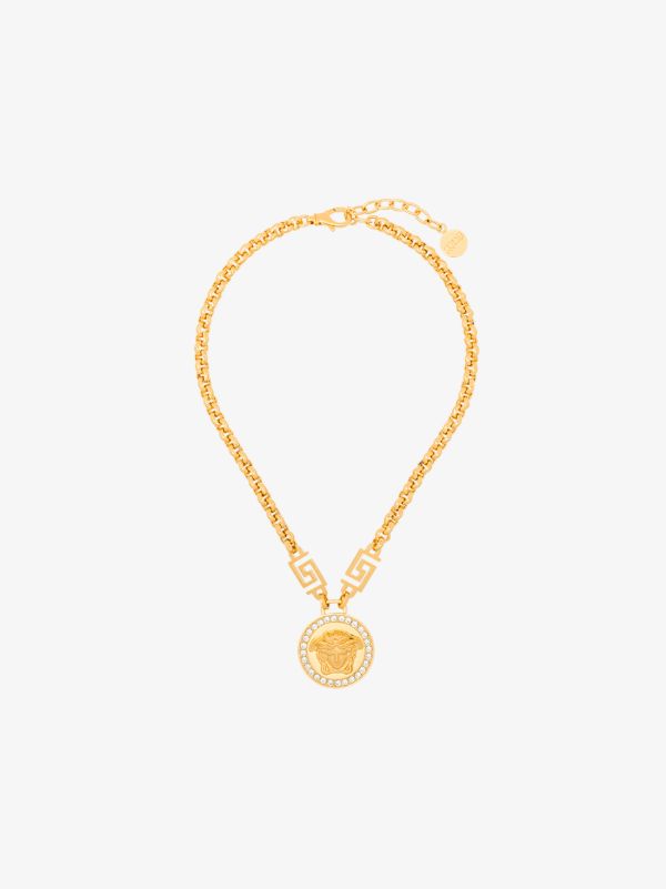 browns Versace Gold-Tone Icon Medusa Crystal Necklace | Browns Necklaces