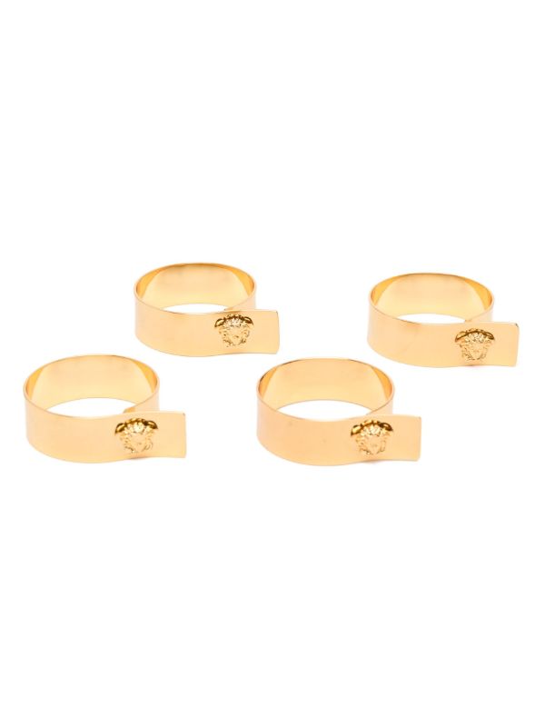 browns Versace Gold-tone Medusa Napkin Ring Set | Browns Table Linen