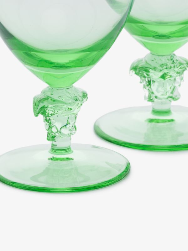 Browns Versace Green Medusa Glass Set | Browns Glassware