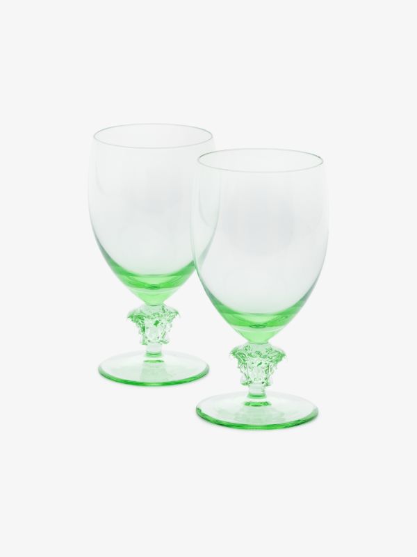 browns Versace green Medusa glass set | Browns Glassware