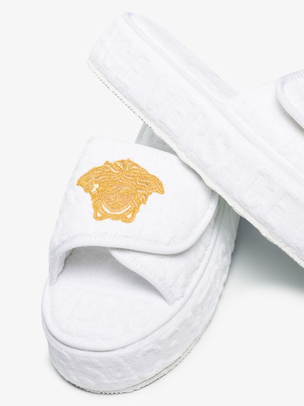 Browns Versace Home White Medusa Platform Slippers | Browns Slippers