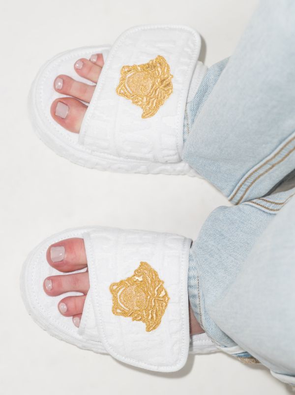 Browns Versace Home White Medusa Platform Slippers | Browns Slippers
