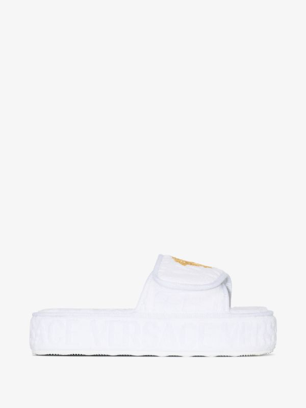 browns Versace Home White Medusa Platform Slippers | Browns Slippers