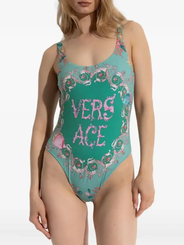 Browns Versace Logo-print Swimsuit | Browns One-Pieces