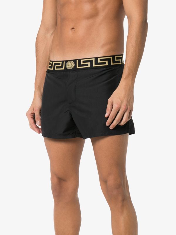 Browns Versace Medusa Logo Greca Border Swim Shorts | Browns Swim & Board Shorts