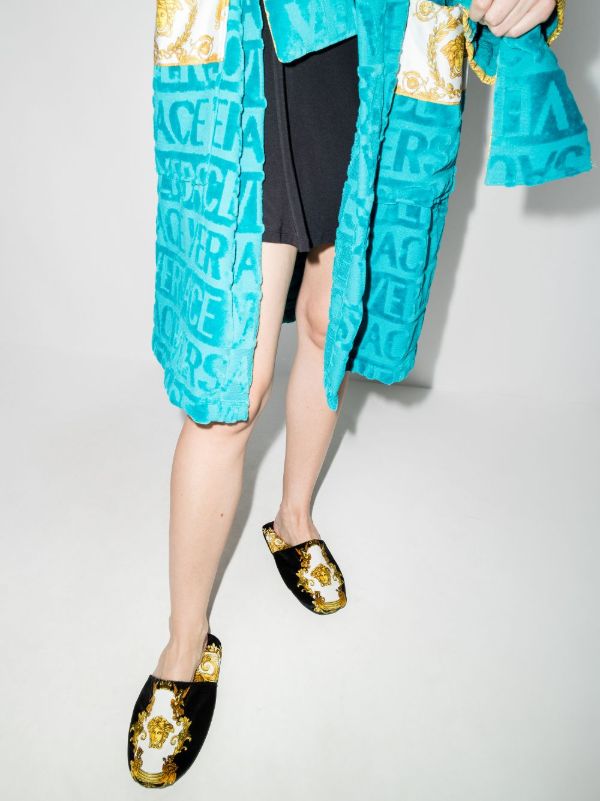 Browns Versace Medusa Renaissance-print Slippers | Browns Slippers