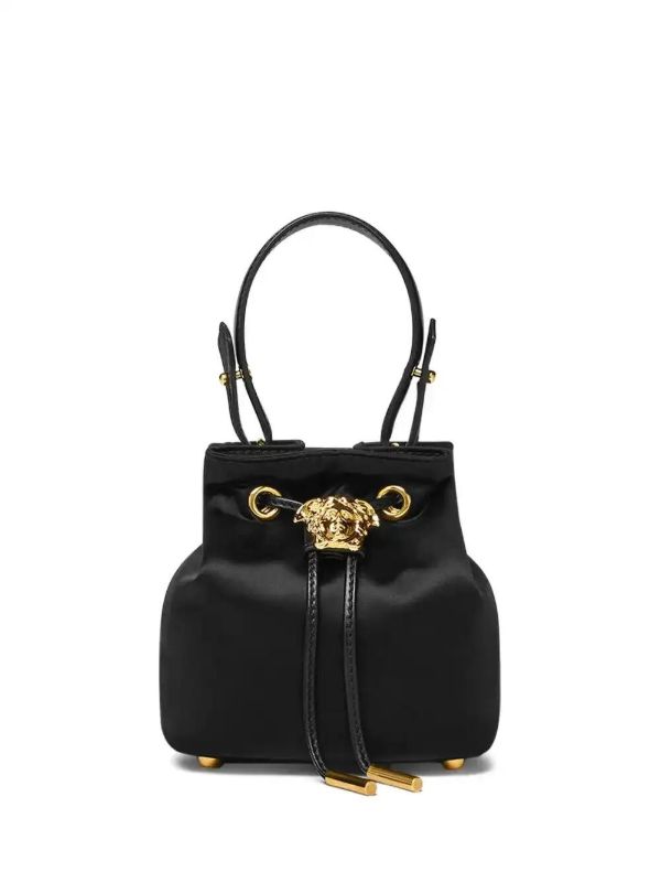 browns Versace mini La Medusa satin bucket bag | Browns Bucket Bags