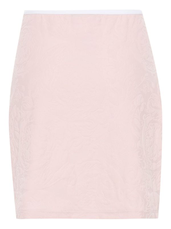 Browns Versace Pink Jacquard Mini Skirt | Browns Pencil Skirts