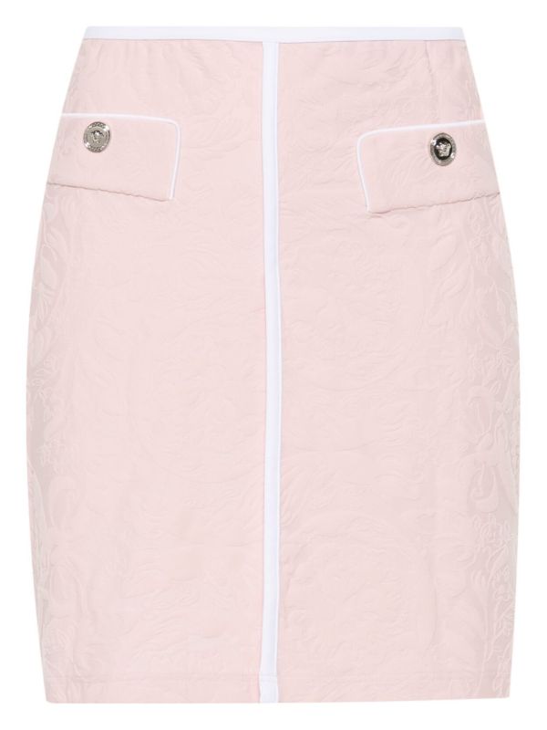 browns Versace Pink Jacquard Mini Skirt | Browns Pencil Skirts