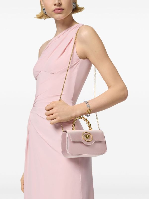 Browns Versace Pink La Medusa Mini Satin Tote Bag | Browns Tote Bags