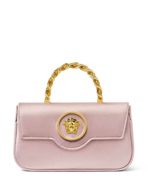 browns Versace Pink La Medusa Mini Satin Tote Bag | Browns Tote Bags