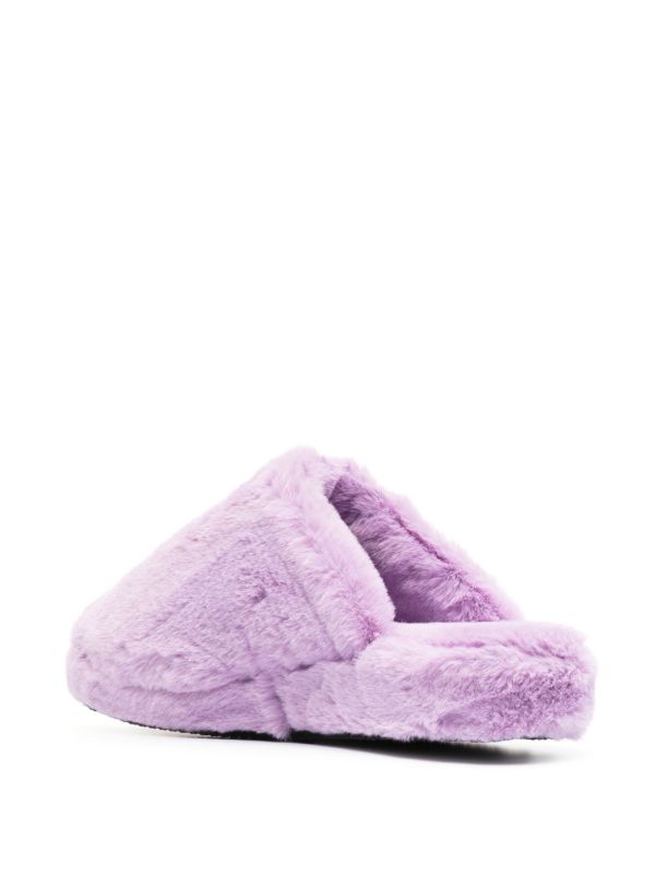 Browns Versace Purple La Medusa Faux Fur Slippers | Browns Slippers