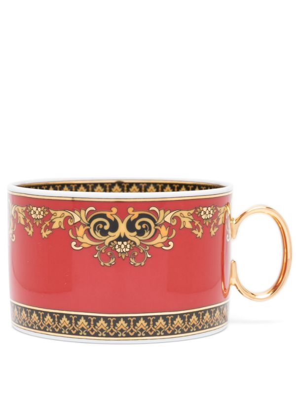 browns Versace red Medusa ceramic tea cup | Browns Cups & Tea Sets