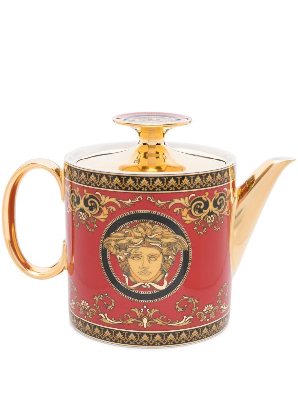 browns Versace red Medusa ceramic teapot | Browns Cups & Tea Sets
