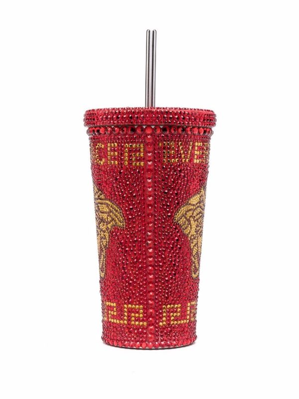 Browns Versace Red Medusa Crystal Embellished Travel Cup | Browns Cups & Tea Sets