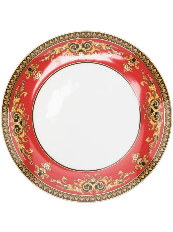 browns Versace Red Medusa Dinner Plate | Browns Plates & Bowls