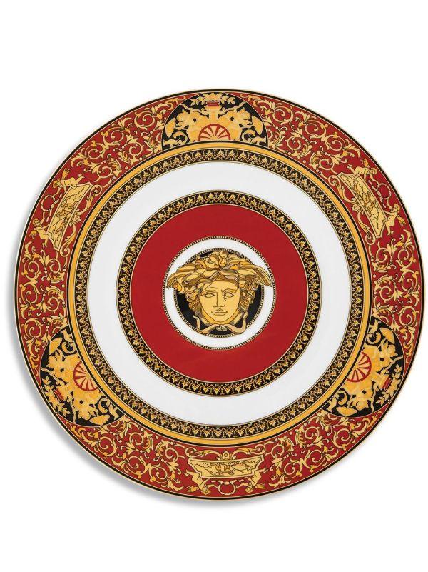 browns Versace Red Medusa Porcelain Serving Plate | Browns Plates & Bowls