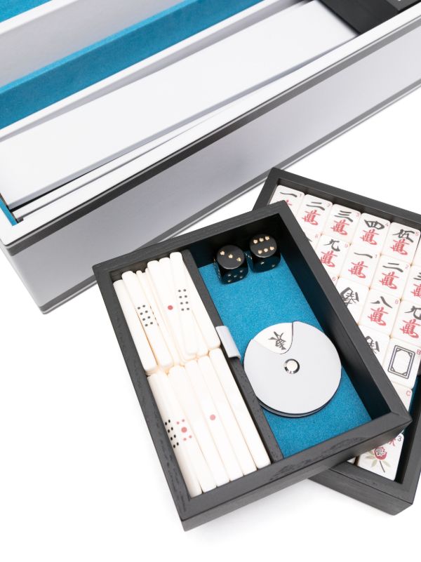 Browns Versace Silver-Tone Barocco Print Mahjong Set | Browns Table Games