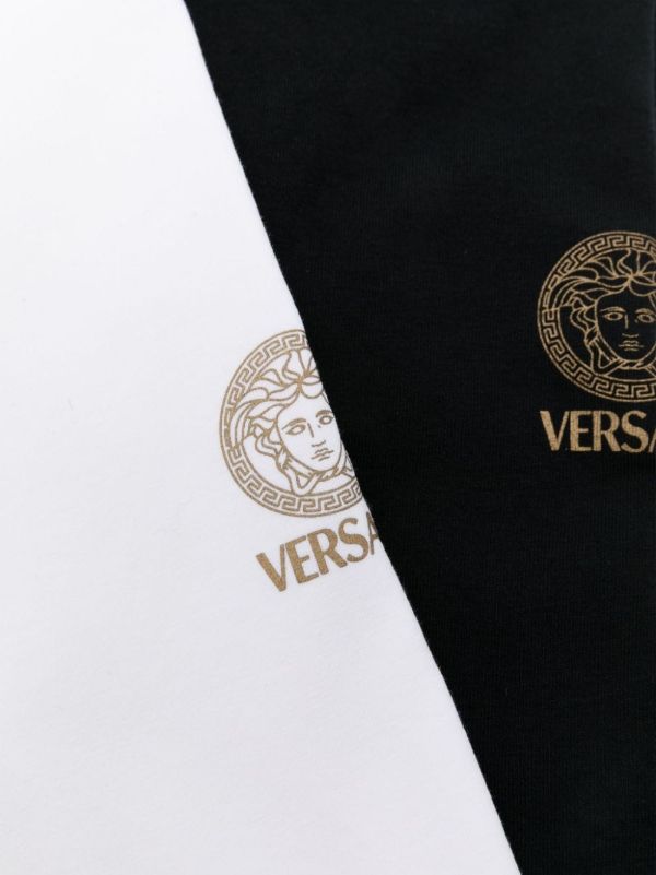Browns Versace White And Black Medusa-Print Cotton T-shirt Set | Browns T-Shirts