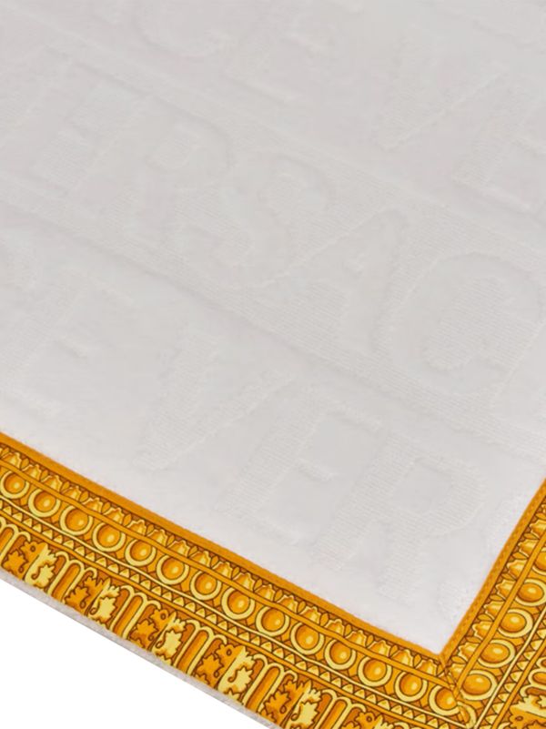Browns Versace White Baroque-Print Bath Mat | Browns Rugs
