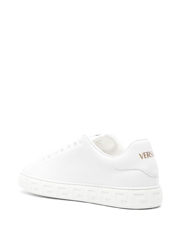 Browns Versace White Greca Faux Leather Sneakers | Browns Low-Tops