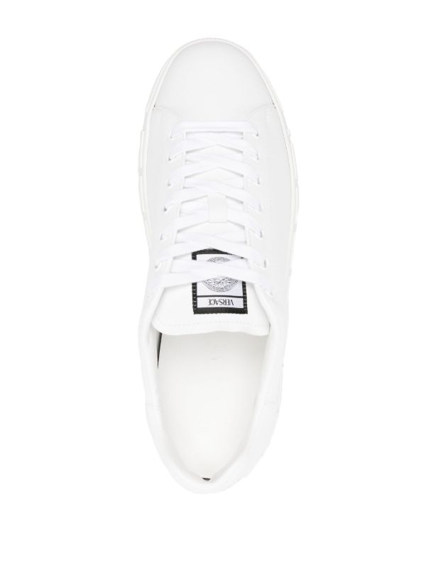 Browns Versace White Greca Faux Leather Sneakers | Browns Low-Tops