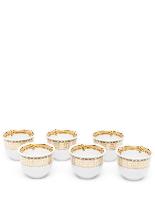 browns Versace white La Greca espresso cup set | Browns Cups & Tea Sets