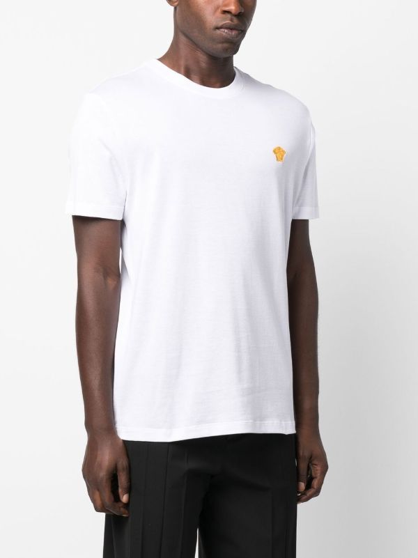 Browns Versace White Medusa Head Embroidered T-shirt | Browns T-Shirts