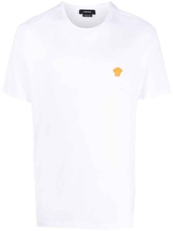 browns Versace White Medusa Head Embroidered T-shirt | Browns T-Shirts