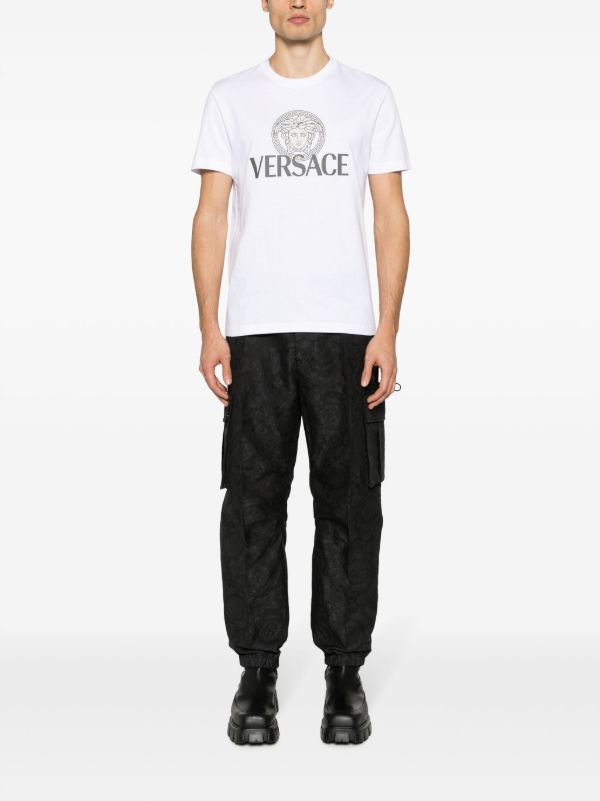 Browns Versace White Medusa Logo Cotton T-Shirt | Browns T-Shirts