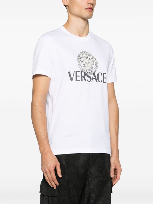 Browns Versace White Medusa Logo Cotton T-Shirt | Browns T-Shirts
