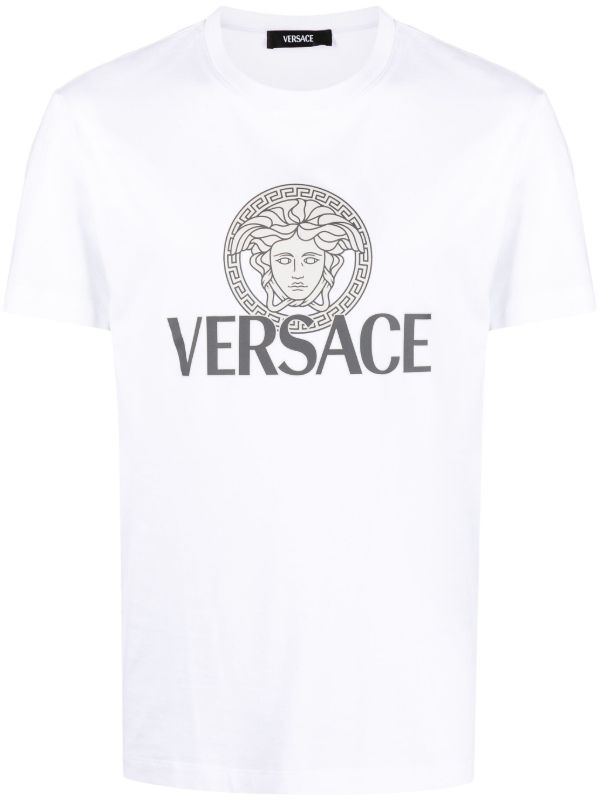 browns Versace White Medusa Logo Cotton T-Shirt | Browns T-Shirts