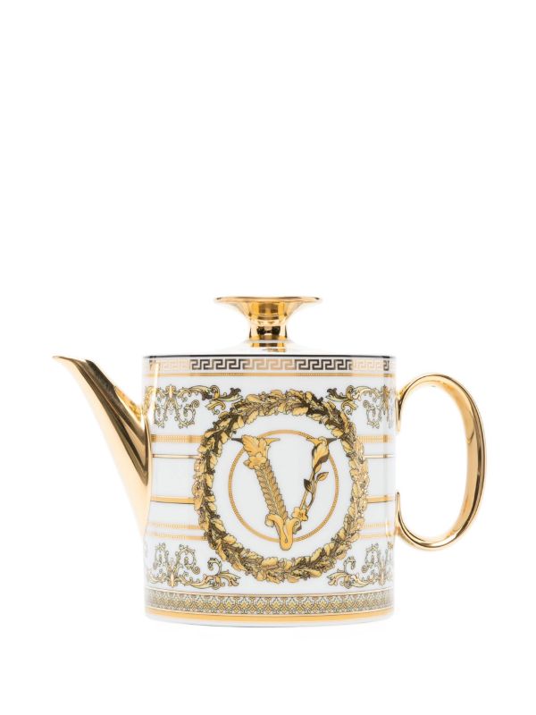 Browns Versace White Virtus Gala Porcelain Teapot | Browns Cups & Tea Sets