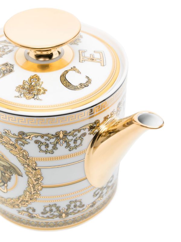 Browns Versace White Virtus Gala Porcelain Teapot | Browns Cups & Tea Sets