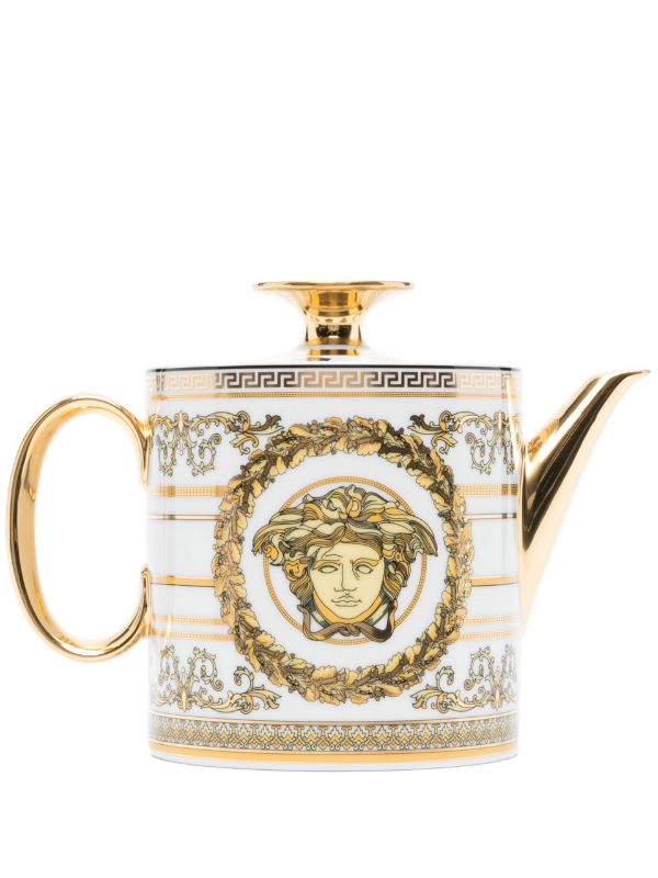 browns Versace white Virtus Gala porcelain teapot | Browns Cups & Tea Sets