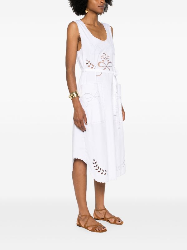 Browns Vita Kin White Cut-Embroidered Cotton Dress | Browns Day Dresses