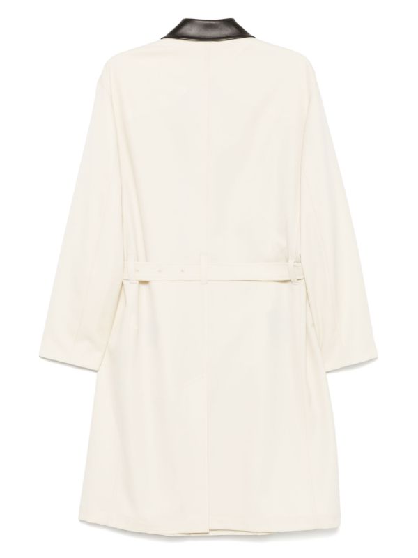 Browns Wales Bonner White The Noon Crombie Car Coat | Browns Single Breasted Coats