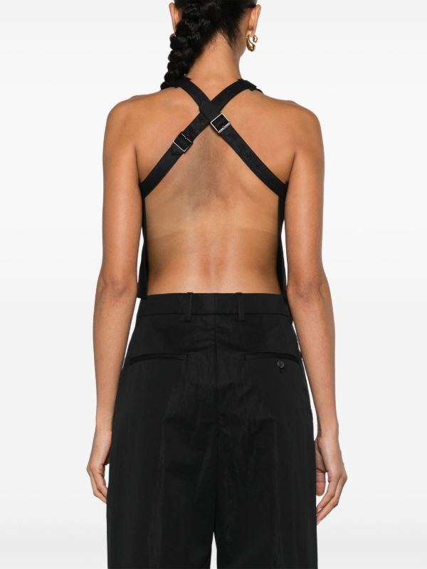 Browns WARDROBE.NYC Black Back Crossover Straps Blouse | Browns Vests & Tank Tops