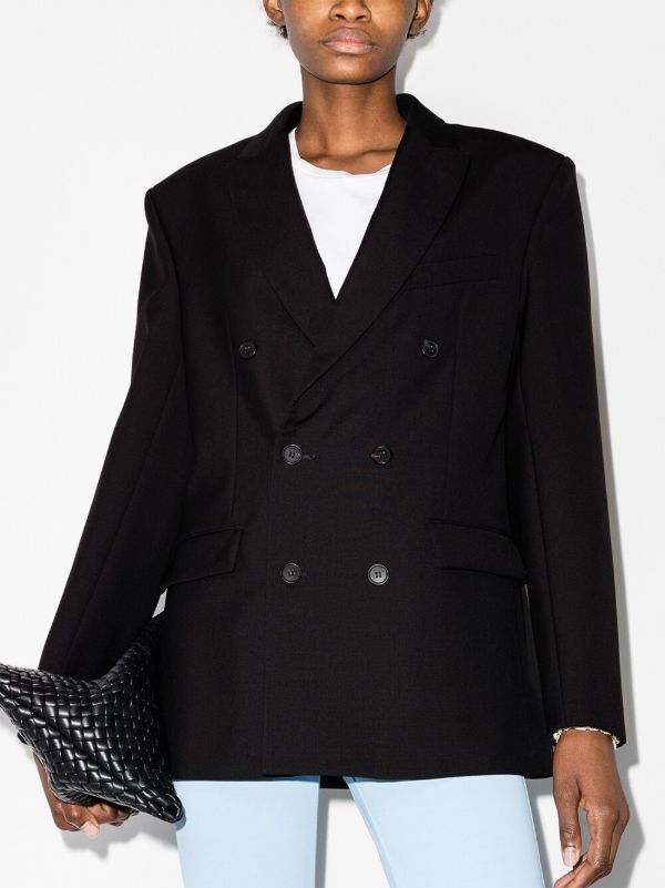 Browns WARDROBE.NYC Black Double-breasted Wool Blazer | Browns Suit Jackets