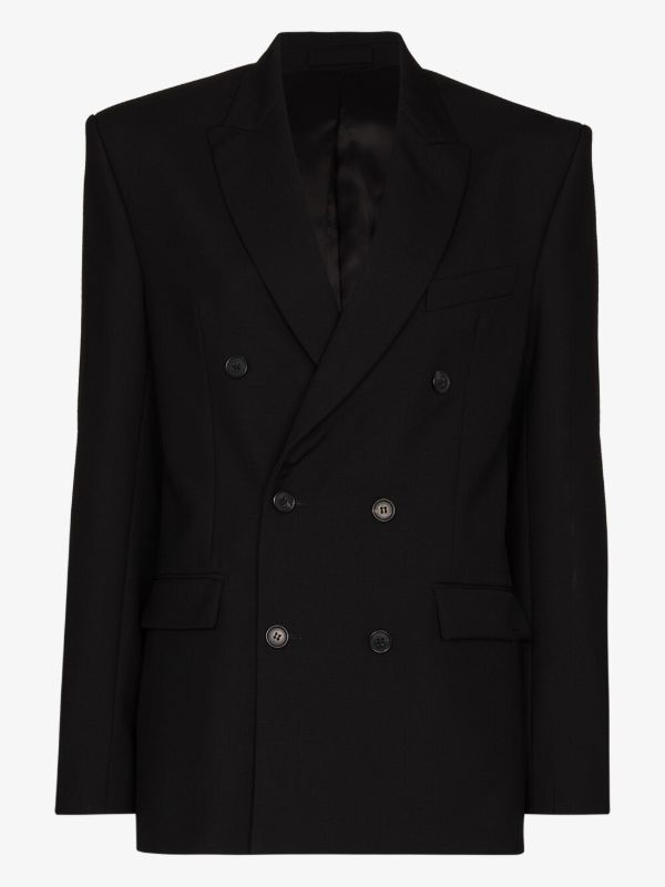 browns WARDROBE.NYC black double-breasted wool blazer | Browns Suit Jackets