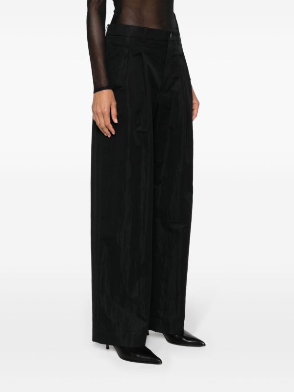 Browns WARDROBE.NYC Black Micro Pleated Tailored Trousers | Browns Slacks