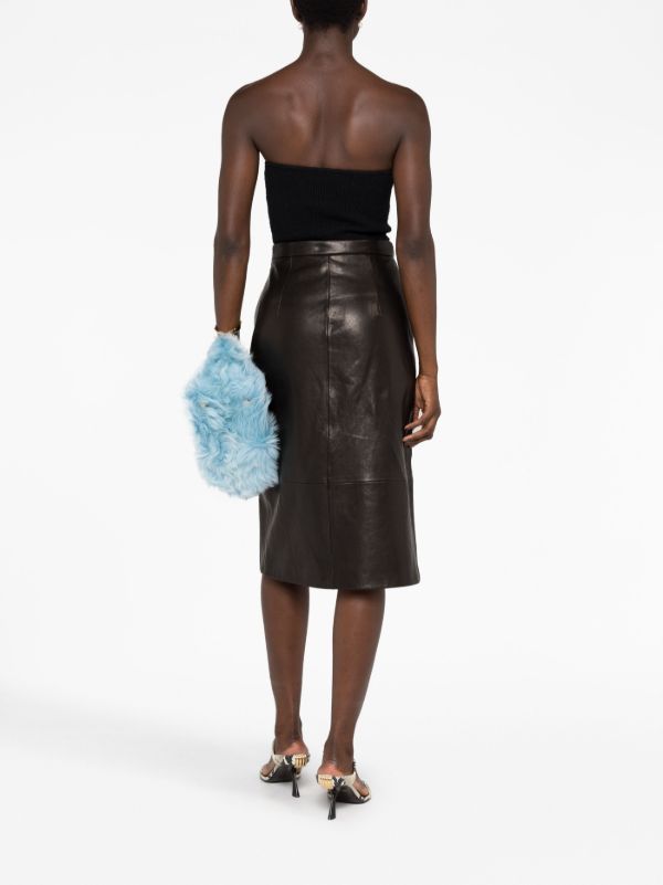 Browns WARDROBE.NYC Black Ribbed Strapless Top | Browns Knitted Tops