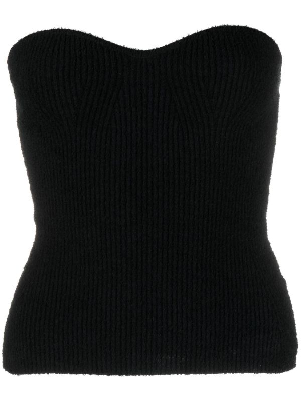 browns WARDROBE.NYC Black ribbed strapless top | Browns Knitted Tops
