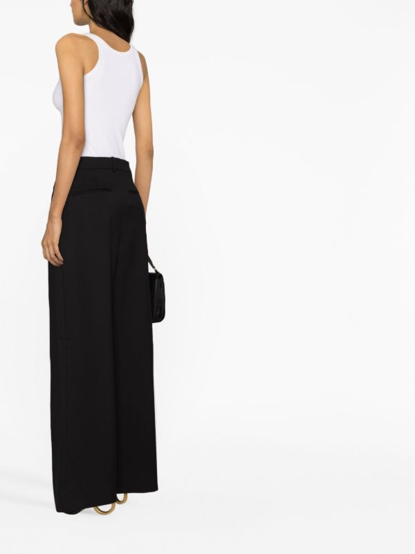 Browns WARDROBE.NYC Black Wide-leg Wool Trousers | Browns Slacks