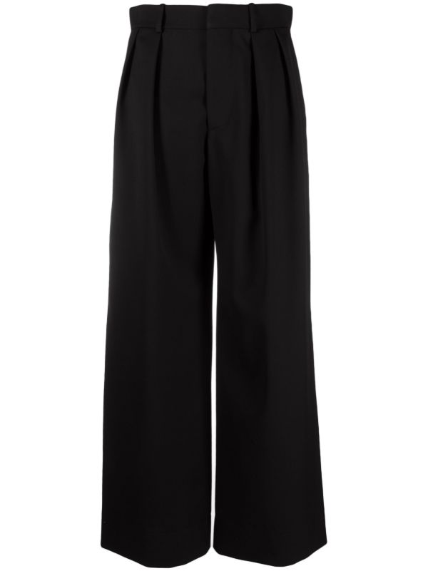 browns WARDROBE.NYC black wide-leg wool trousers | Browns Slacks