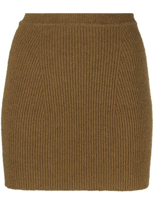 browns WARDROBE.NYC Brown ribbed-knit mini skirt | Browns Knitted Skirts
