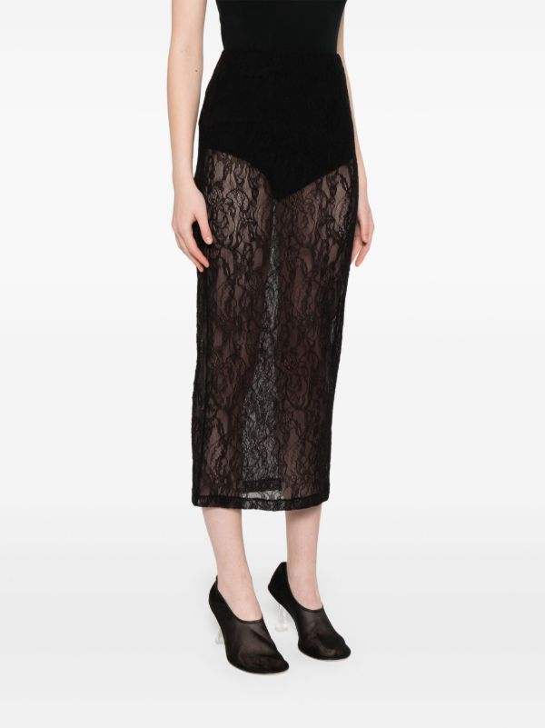 Browns WARDROBE.NYC Lace Midi Skirt | Browns Straight Skirts